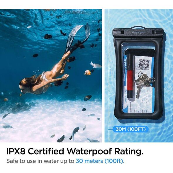 Spigen SPIGEN A610 UNIVERSAL WATERPROOF FLOAT CASE 2-PACK BLACK