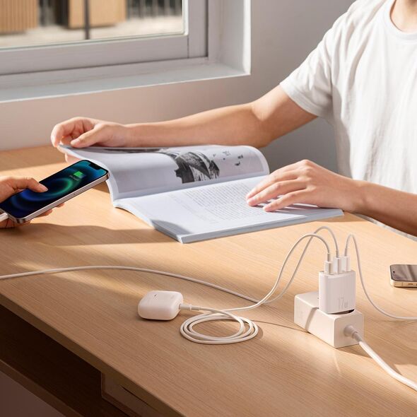 Ładowarka Baseus CCXJ020102 3x USB-A 3.4 A (BSU3406WHT)