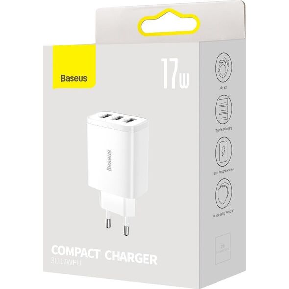 Ładowarka Baseus CCXJ020102 3x USB-A 3.4 A (BSU3406WHT)