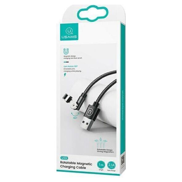 Kabel USB Usams USB-A - Lightning 1 m Czarny (109577)