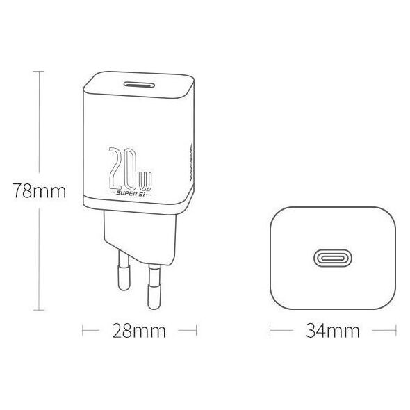 Ładowarka Baseus CCSUP-B01 1x USB-C 3 A (CCSUP-B01)