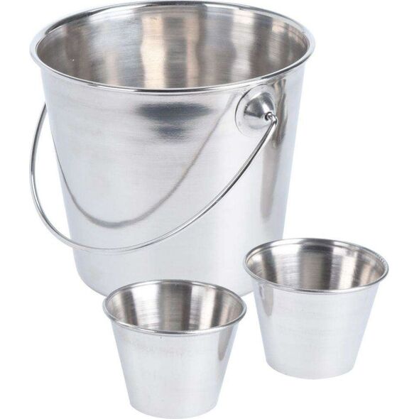 Excellent Houseware Wiaderko na FRYTKI przystawki przekąski + 2x miseczka na sosy dipy