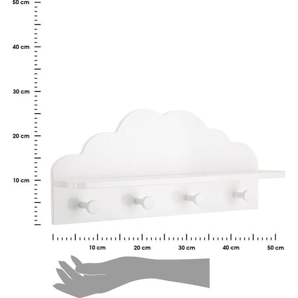 Atmosphera Biały wieszak ścienny Cloud z półką