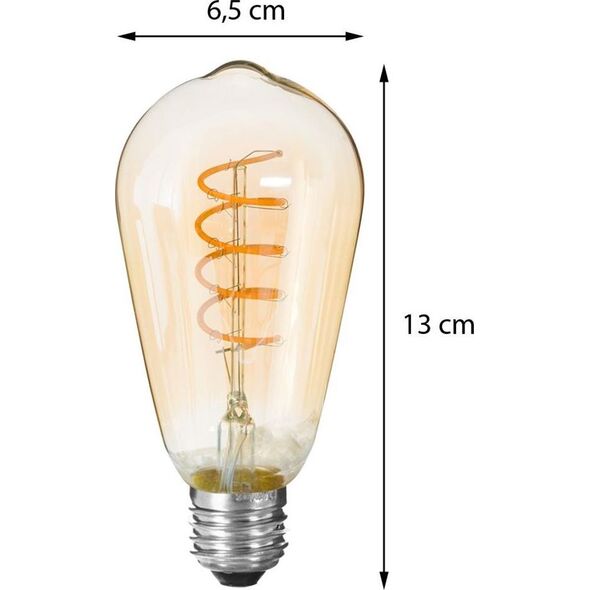 Atmosphera Bursztynowa żarówka LED Tear Twisted 2W E27