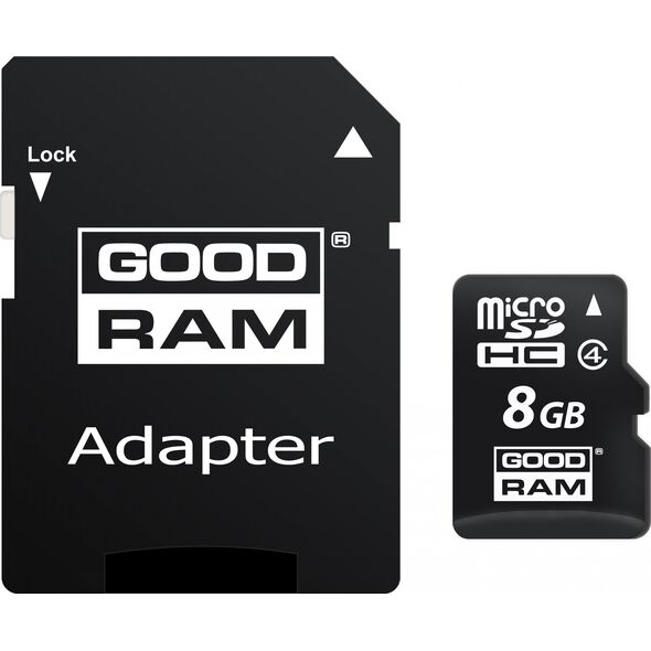 Karta GoodRam microCARD MicroSDHC 8 GB Class 4  (M40A-0080R11)