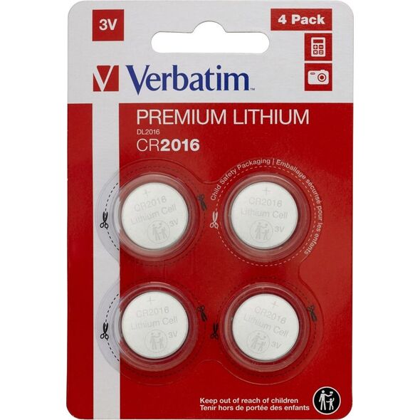 Verbatim Bateria Blister CR2016 4 szt.