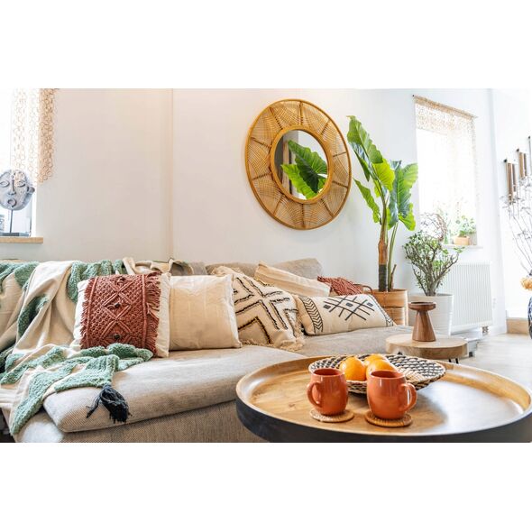Home Styling Collection Poduszka boho z frędzlami, 45 x 45 cm