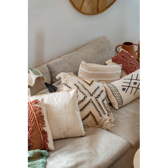 Home Styling Collection Poduszka boho z frędzlami, 45 x 45 cm