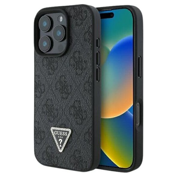 Guess Guess GUHCP16XP4TDPK iPhone 16 Pro Max 6.9" czarny/black hardcase Leather 4G Triangle Strass MagSafe