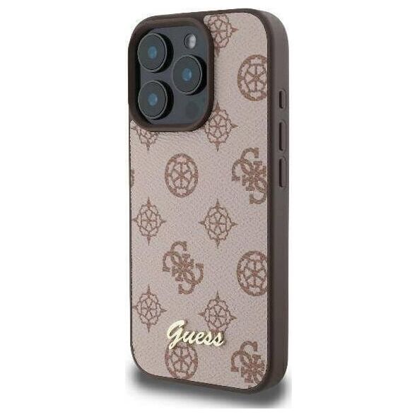 Guess Guess GUHMP16XPGPYSW iPhone 16 Pro Max 6.9" brązowy/brown hardcase Peony Script MagSafe