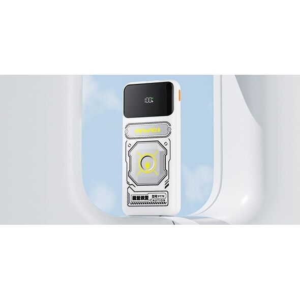 Awei AWEI PowerBank z wbudowanym kablem        Lightning/USB-C P77K 10000mAh czarny/black 22.5W