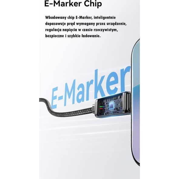 Usams USAMS Kabel USB-C na USB-C 100W 1,2m      Zinc Alloy Fast Charging Data Cable Meteor Series SJ744USB01 (US-SJ744)