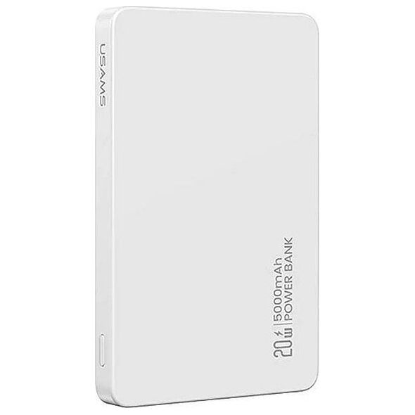 Powerbank z ładowaniem bezprzewodowym USAMS US-CD231 5000mAh 20W PD Fast Charge biały/white