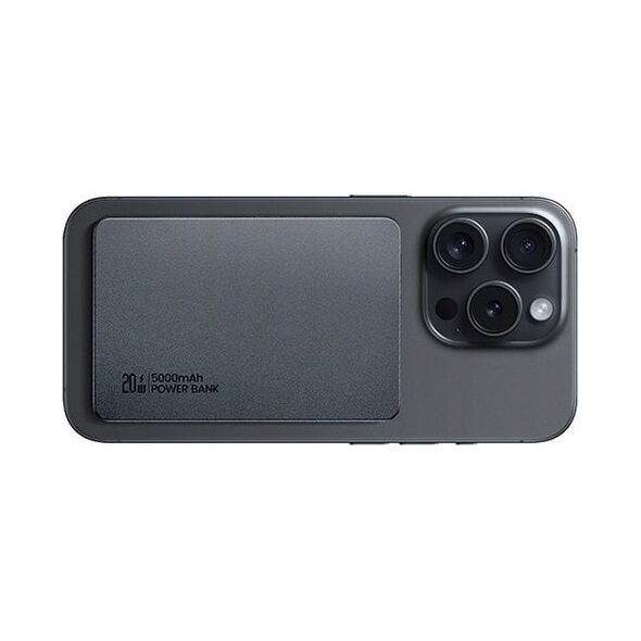 Powerbank z ładowaniem bezprzewodowym USAMS US-CD231 5000mAh 20W PD Fast Charge tytanowy/titanium