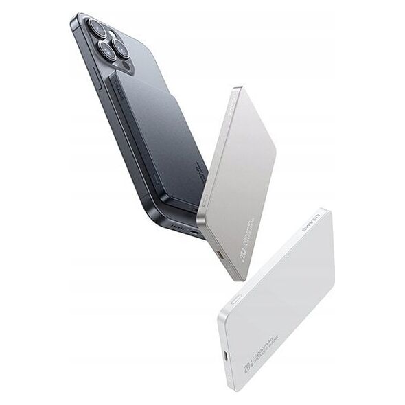 Powerbank z ładowaniem bezprzewodowym USAMS US-CD231 5000mAh 20W PD Fast Charge szary/tarnish