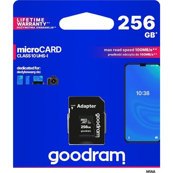 Karta GoodRam MicroSDXC 256 GB Class 10 UHS-I/U1  (M1AA-2560R12)