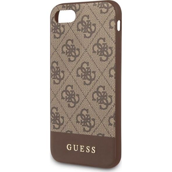 Guess Guess 4G Bottom Stripe Collection - Etui iPhone SE 2020 / 8 / 7 (brązowy) uniwersalny