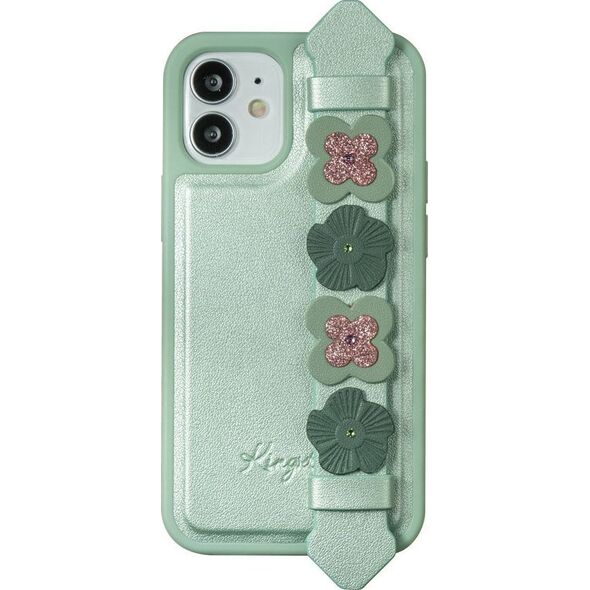 Kingxbar Kingxbar Sweet Series żelowe etui ozdobione oryginalnymi Kryształami Swarovskiego z podstawką iPhone 12 mini zielony uniwersalny