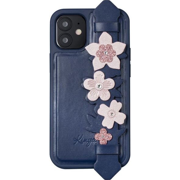 Kingxbar Kingxbar Sweet Series żelowe etui ozdobione oryginalnymi Kryształami Swarovskiego z podstawką iPhone 12 mini niebieski uniwersalny
