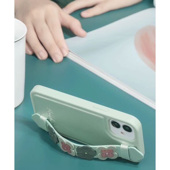 Kingxbar Kingxbar Sweet Series żelowe etui ozdobione oryginalnymi Kryształami Swarovskiego z podstawką iPhone 12 mini niebieski uniwersalny