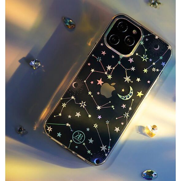 Kingxbar Kingxbar Lucky Series etui ozdobione oryginalnymi Kryształami Swarovskiego iPhone 12 mini przezroczysty (Clover) uniwersalny