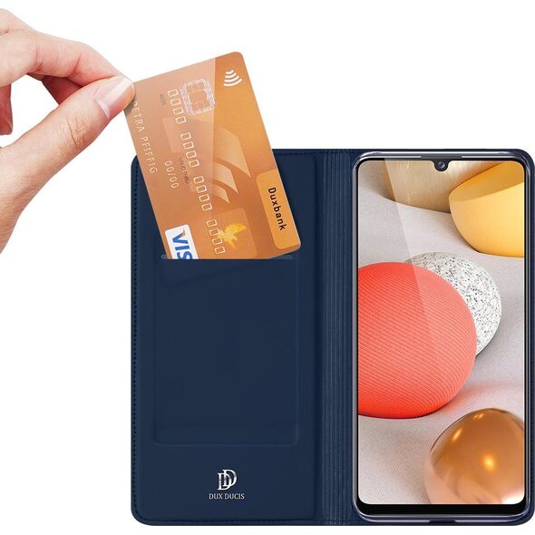 Dux Ducis Etui SAMSUNG GALAXY A42 5G z klapką Dux Ducis skórzane Skin Leather granatowe