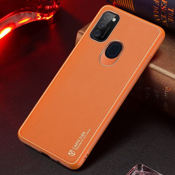 Dux Ducis Dux Ducis Yolo eleganckie etui pokrowiec ze skóry ekologicznej Samsung Galaxy M30s pomarańczowy