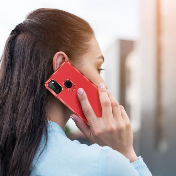 Dux Ducis Dux Ducis Yolo eleganckie etui pokrowiec ze skóry ekologicznej Samsung Galaxy M30s czerwony