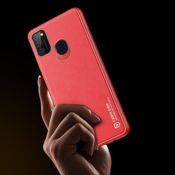 Dux Ducis Dux Ducis Yolo eleganckie etui pokrowiec ze skóry ekologicznej Samsung Galaxy M30s czerwony