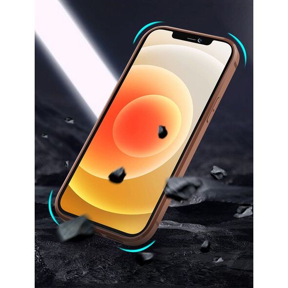 Nillkin Nillkin Aoge Leather Case elastyczne pancerne etui z prawdziwej skóry z kieszonką iPhone 12 mini czarny