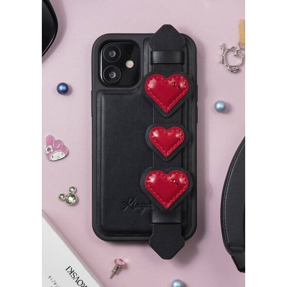 Kingxbar Kingxbar Sweet Series żelowe etui ozdobione oryginalnymi Kryształami Swarovskiego z podstawką iPhone 12 Pro Max czarny