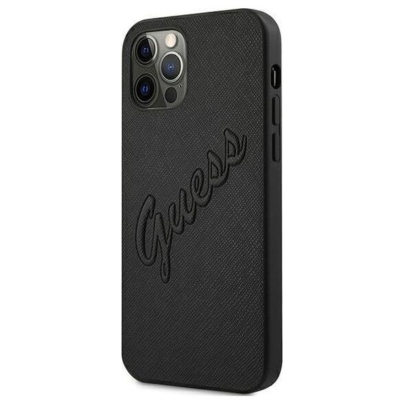Guess Guess GUHCP12LRSAVSBK iPhone 12 Pro Max 6,7" czarny/black hardcase Saffiano Vintage Script