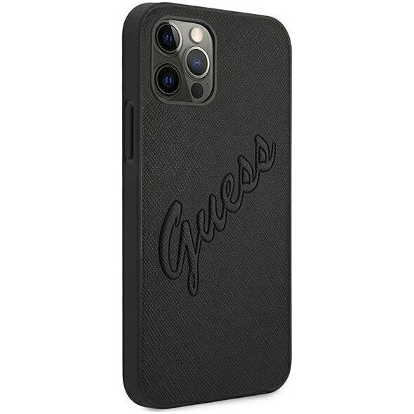 Guess Guess GUHCP12LRSAVSBK iPhone 12 Pro Max 6,7" czarny/black hardcase Saffiano Vintage Script