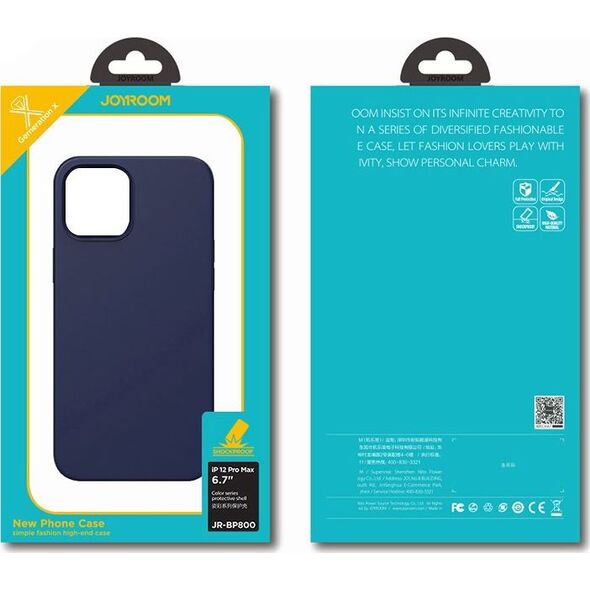 Joyroom Joyroom Color Series ochronne etui do iPhone 12 Pro Max niebieski (JR-BP800)