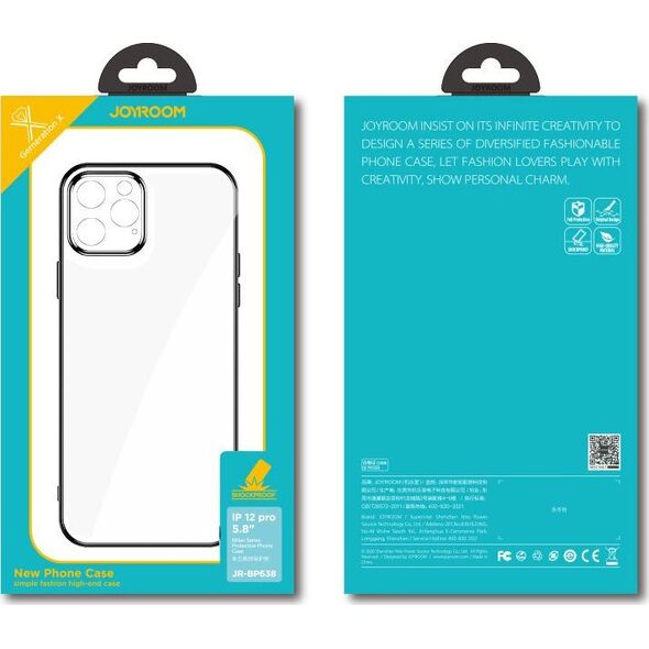 Joyroom Joyroom New Beauty Series ultra cienkie przezroczyste etui z metaliczną ramką do iPhone 12 Pro złoty (JR-BP743)