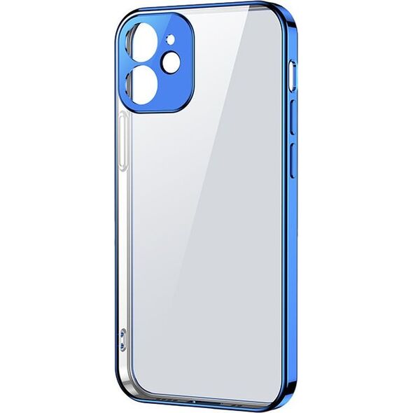 Joyroom Joyroom New Beauty Series ultra cienkie przezroczyste etui z metaliczną ramką do iPhone 12 Pro Max niebieski (JR-BP744)