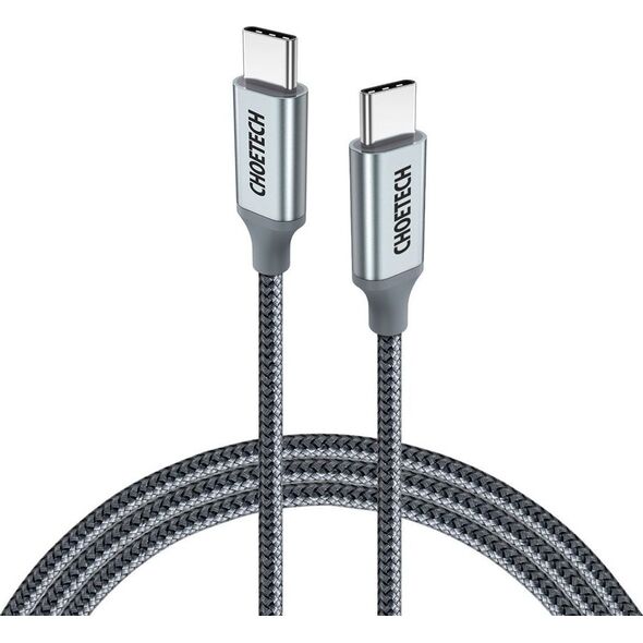 Kabel USB Choetech USB-C - USB-C 1.8 m Srebrny (6971824973099)