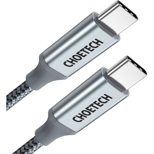 Kabel USB Choetech USB-C - USB-C 1.8 m Srebrny (6971824973099)