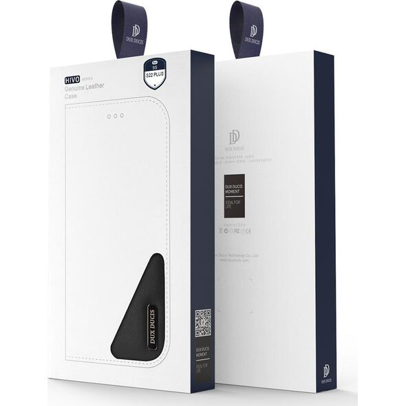 Dux Ducis Dux Ducis Hivo skórzane etui z klapką pokrowiec ze skóry naturalnej portfel na karty i dokumenty Samsung Galaxy S22+ (S22 Plus) czerwony