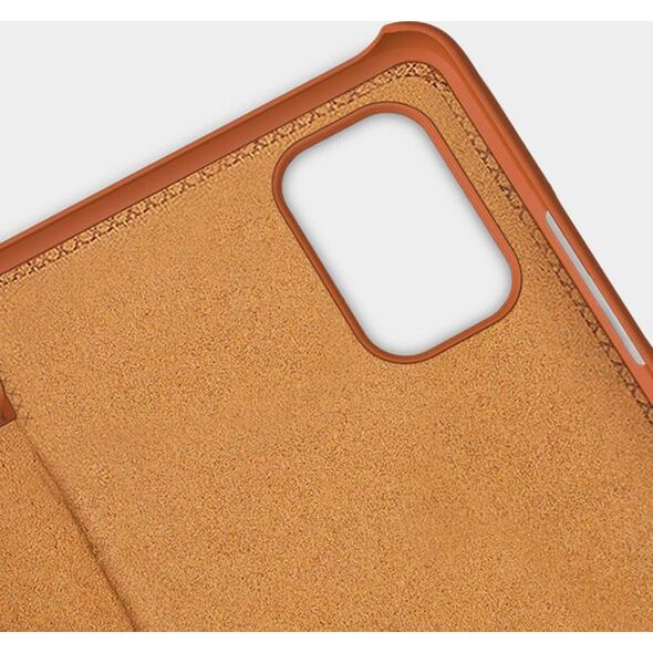 Nillkin Nillkin Qin Case etui do Xiaomi Poco M4 Pro 5G osłona na aparat kabura pokrowiec obudowa z klapką brązowy