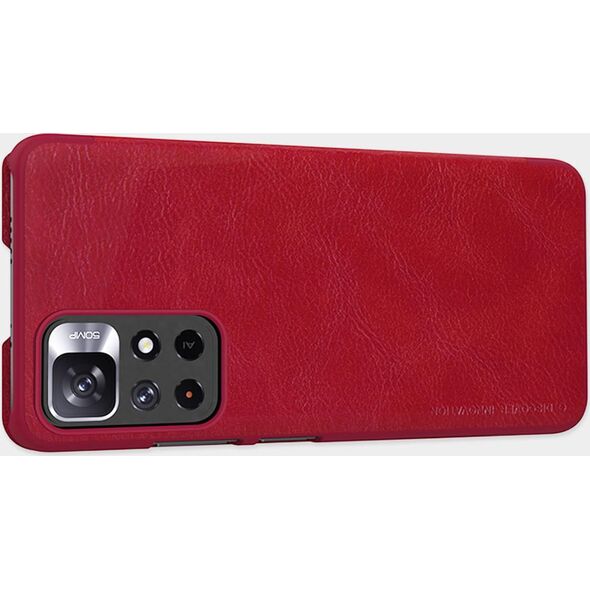 Nillkin Nillkin Qin Case etui do Xiaomi Poco M4 Pro 5G osłona na aparat kabura pokrowiec obudowa z klapką brązowy