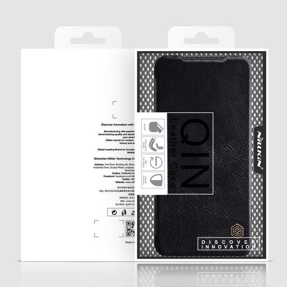 Nillkin Nillkin Qin Case etui do Xiaomi Poco M4 Pro 5G osłona na aparat kabura pokrowiec obudowa z klapką brązowy