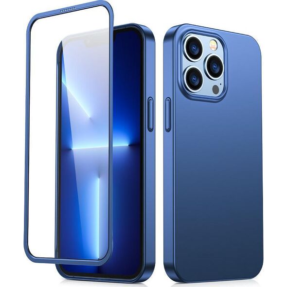Joyroom Joyroom 360 Full Case etui pokrowiec do iPhone 13 Pro obudowa na tył i przód + szkło hartowane niebieski (JR-BP935 blue)