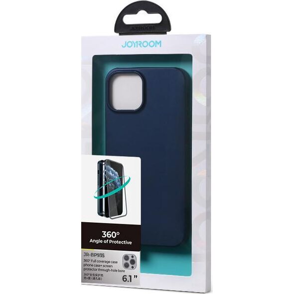 Joyroom Joyroom 360 Full Case etui pokrowiec do iPhone 13 Pro obudowa na tył i przód + szkło hartowane niebieski (JR-BP935 blue)