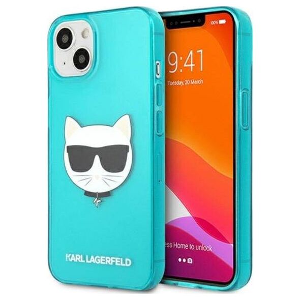 Karl Lagerfeld Etui Karl Lagerfeld KLHCP13SCHTRB Apple iPhone 13 mini niebieski/blue hardcase Glitter Choupette Fluo