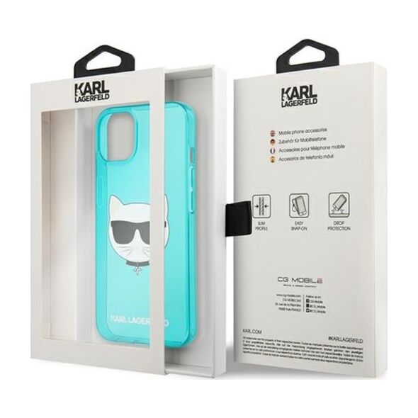 Karl Lagerfeld Etui Karl Lagerfeld KLHCP13SCHTRB Apple iPhone 13 mini niebieski/blue hardcase Glitter Choupette Fluo