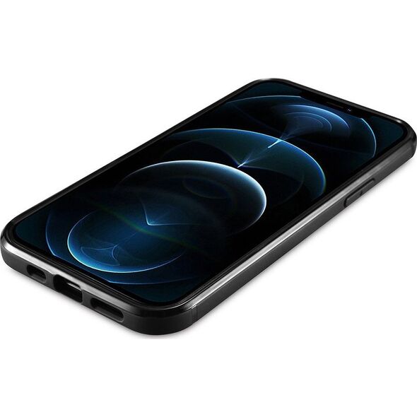 iCarer iCarer Leather Oil Wax etui pokryte naturalną skórą do iPhone 12 Pro Max czarny (ALI1206-BK)