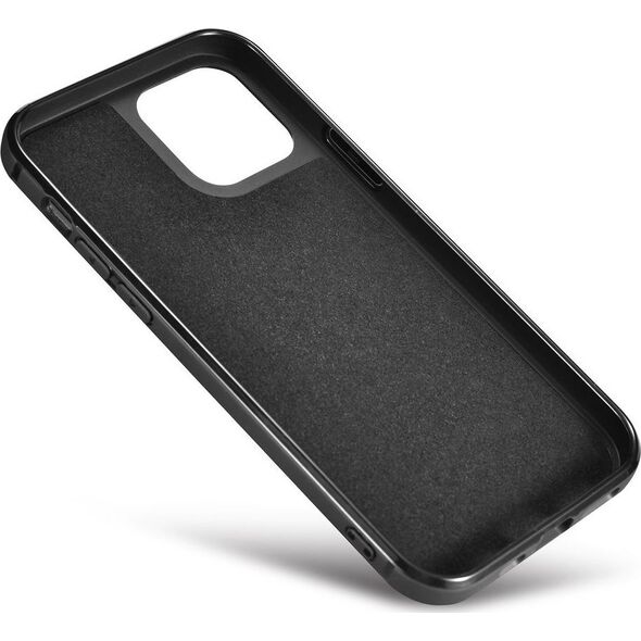 iCarer iCarer Leather Oil Wax etui pokryte naturalną skórą do iPhone 12 Pro Max czarny (ALI1206-BK)
