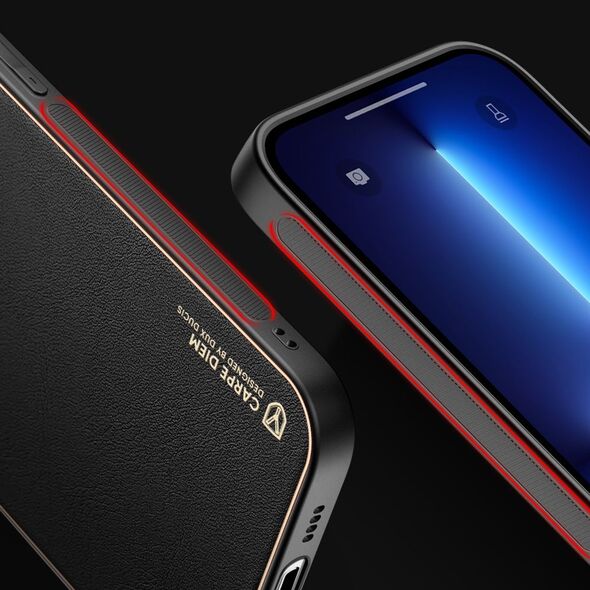 Dux Ducis Dux Ducis Yolo eleganckie etui pokrowiec ze skóry ekologicznej iPhone 13 Pro czerwony