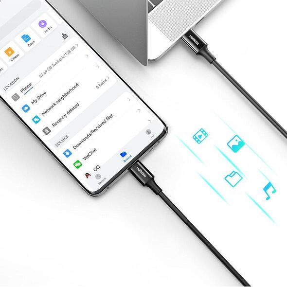 Kabel USB Ugreen USB-C - USB-C 1 m Biały (6957303865512)